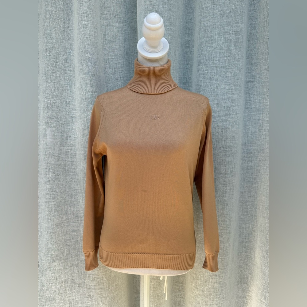 Givenchy orange tan high neck long sleeve top